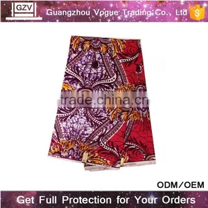 Online Wholesale Vogue Brand High Quality Pink 100% Cotton Super Java Print Fabric African Wax thumbnail-4