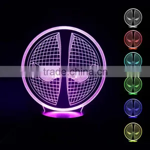 3D Optical Illusion Spiderman Pattern Night Light 10 Colorful LEDs Ultra-thin Acrylic Light Panel AA Battery or DC 5V thumbnail-1