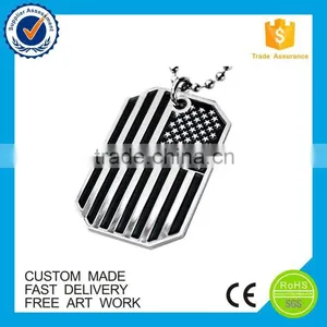 Wholesale American Flag Military Soft Enamel Custom Metal Dog Tag Necklaces thumbnail-5