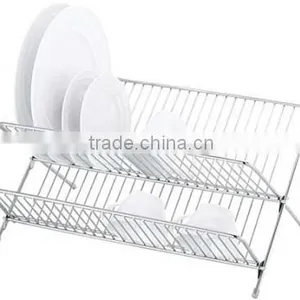 Icegreen Kitchen Use 2-tier Silver Stainless Steel Dish Rack thumbnail-1