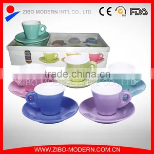Wholesale White Coffee Tea Ceramic Cup and Saucer Sets thumbnail-1