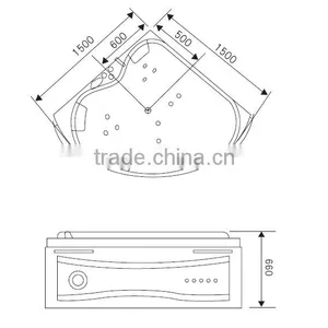 Corner Freestanding Acrylic Cheap Whirlpool Massage Bathtub thumbnail-2