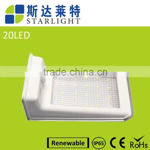 20 Led Panel Texture Lampshade 1800mah Ni-MH Battery Replacement PIR Sensor + Light Control Solar Garden Light thumbnail-1