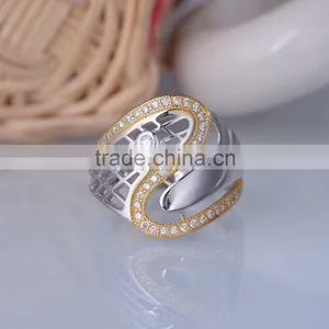 925 Sterling Silver Net Shaped Letter s Ring With Gold Plated for Women thumbnail-4
