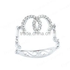 Rhodium Plating Gemstone Chain Ring in 925 Silver thumbnail-2