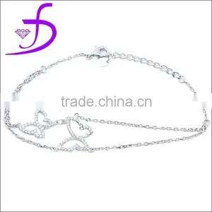 Stunning 925 Sterling Silver Micro Pave Setting Silver Bracelet thumbnail-1