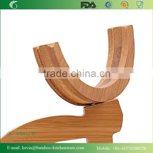 WR012/Natural Solid Bamboo Wine Rack Bike Shape Single Wooden Bottle Wine Holder Antique Plastic Display Wine Bottle Holder thumbnail-5