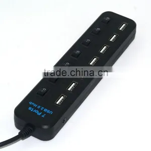 Factory Direct Supply! Hot Sales!Type C 7 Port USB 2.0 Hub Adapter With Individual Power Switches thumbnail-2
