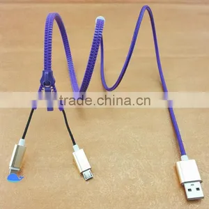 Wholesale Zipper Usb Otg Cable for Iphone 5 Usb Cable thumbnail-3