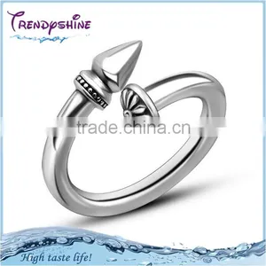 New 2016 Silver 316l Stainless Steel Antique Nail Ring thumbnail-1