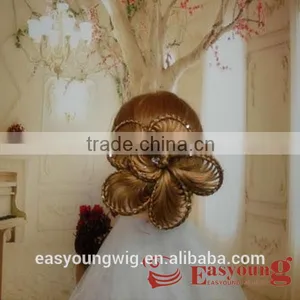 Braids Hair Flowers for Bride Updo, Synthetic Hairpieces for Wedding Party thumbnail-1