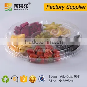 6 Compartment Disposable Blister Plastic Round Fruit Container thumbnail-1
