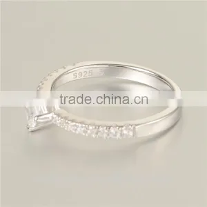 S925 Silver Fashion Jewelry Pave Clear Cz Lucky Stone Finger Rings thumbnail-2