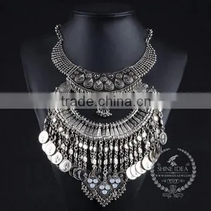 High Quality Vintage Rhinestone Chunky Statement Necklace Tin Alloy Fashion Women Pendant Necklace 6390096 thumbnail-1