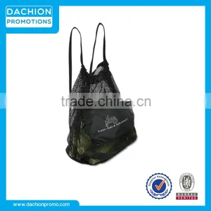 Logo Printed Farmer's Market Drawstring Mesh Bag thumbnail-1