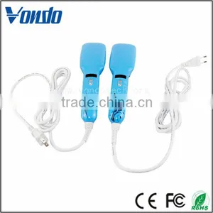 Customized Logo 2 IN 1 Electric Brush Hair Straightener Blue thumbnail-2