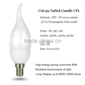 Tri-phosphor 7w Enegy Saving Candle Light Bulbs With E14 E27 Base 120V 230V CE ROHS Certificates thumbnail-3