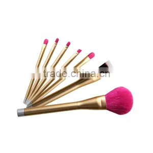 2016 Custom Logo 8pcs Oval Golden Synthetic Makeup Brush thumbnail-3