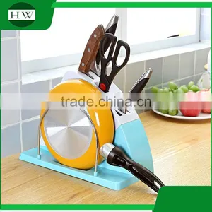 Kitchen Accessories Multipurpose Plastic Chopping Board Pot Pan Tool Flatware Knife Storage Rack Holder thumbnail-1