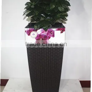 Square Plastic Flower Pot Hot Sale,rattan Planter Wholesale thumbnail-1