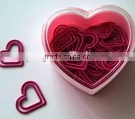 Plastic Coated Heart-shaped Colorful Paper Clip With Matched Heart-shaped Plastic Box thumbnail-2