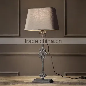 European Classic Iron Casting Antique Finish Carving Table Lamp thumbnail-1