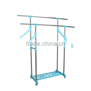 Telescoping Garment Rack With Four Hangers thumbnail-1