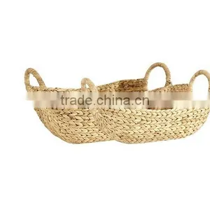 Water Hyacinth Wicker Storage Basket for Table Top or Shelf thumbnail-1