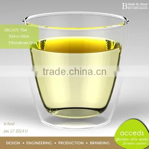 DBG-A14-100 100ml Popular Borosilicate Glass Clear Double Wall Glass Cup thumbnail-4