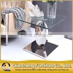 Glass Top Corner Guard Sofa Side Table thumbnail-1