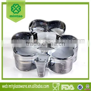 Glass Material and Candlestick Holder Type Tealight Candle Holder Flower Shaped thumbnail-1