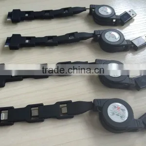 4 in 1 Retractable USB2.0 Data Sync Charger Cable for IPhone and Most Android Cell Phones, Tablets thumbnail-1