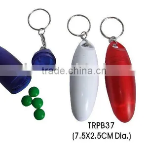 Oval Shaped Plastic Travel Pill Container With Keyring thumbnail-1
