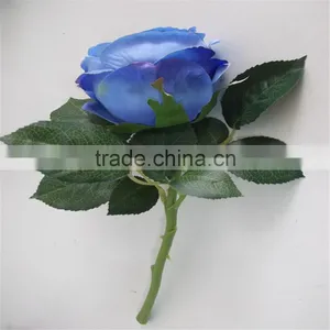 Making Flower Silk Rose Artificial Rose Artificial Royal Blue Rose Flowers thumbnail-2