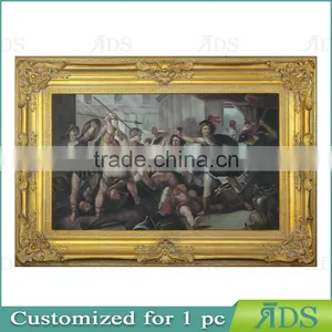 Gold Foil Screen Printing Frame With Painting thumbnail-1