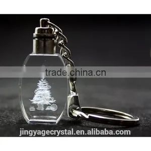 3D Laser Engraved Crystal Keychain for Christmas Decor thumbnail-1