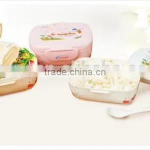 Plastic Small Rectangular Oval Double Lunch Boxes/Insulation Boxes thumbnail-1