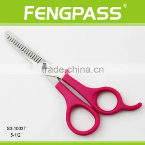 S3-1003T 5-1/2" Inch 2CR13 Stainless Steel With PP Handle Small Hair Thinning Hairdressing Scissors With ABS Plastic Handle thumbnail-1