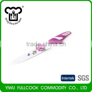 New Coming Trendy Style Flower Pattern No-stick Knife Set With Peeler thumbnail-3
