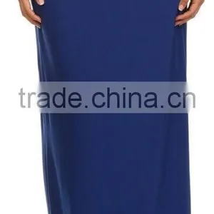 China Clothes 95% Polyester 5% Spandex Fabric Solid Long Coral Skirt Fancy Long Skirts thumbnail-4