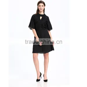 Domin Fashion Black Style Embroidery Clothes Women Dress thumbnail-3