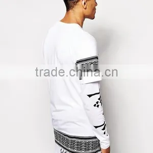 Lastest Men's Long 100% Cotton Screen Printing Oversized T Shirt thumbnail-4