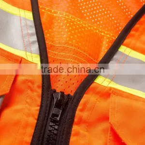 High Visibility Reflective Orange Safety Vest Fluorescent Safety Jacket thumbnail-4
