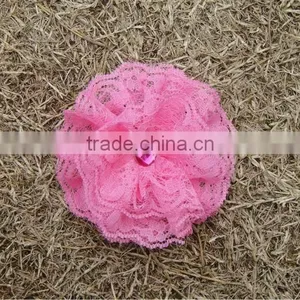 2015 Wholesale Fancy Chiffon Lace Flowers Artificial Chiffon Mesh Lace Flower thumbnail-1