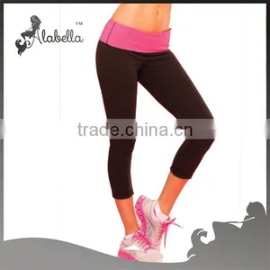 Women Capri in Bulk Capri Tights With Contrast Wasitband thumbnail-2