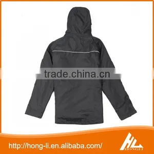 New Model High Quality Fashion Coat Polyester Waterproof Black Hood Jacket for Girls thumbnail-6