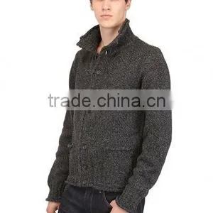 Men Polo Neck Cardigan Sweater thumbnail-1