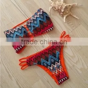 2016 Retro Sexy Print Bikini Women Swimsuit thumbnail-2