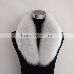Myfur Royal Blue Dyed Fox Body Fur Lady Coat Trimmed Fur Collar thumbnail-6