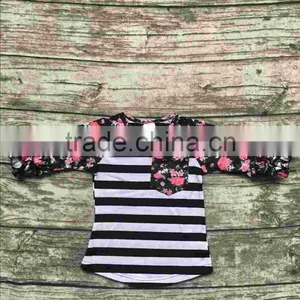 Free Shipping Girls Clothes O-neck Baby Girls Kids Icing Ruffle Raglan Tops Shirts Girls Casual Tops Fall Autumn Top T-shirt thumbnail-1